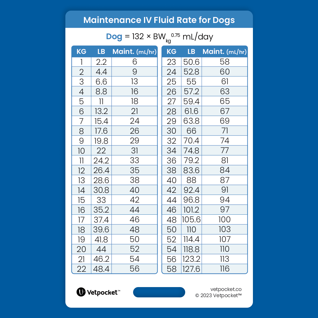 Maintenance IV Fluid Rate Vetpocket