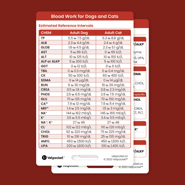 Blood Work for Dogs and Cats (2 cards)