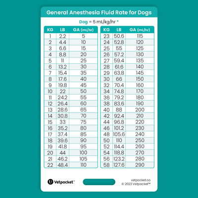 General Anesthesia Fluid Rate for Dogs and Cats