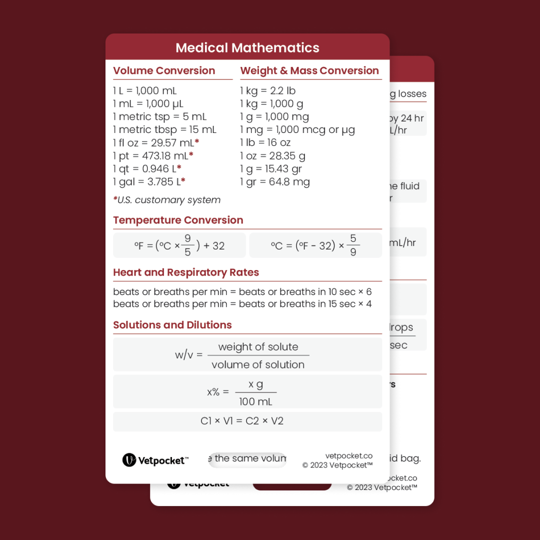 Medical Calculations – Vetpocket