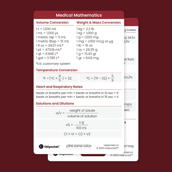 Medical Calculations (2 cards)